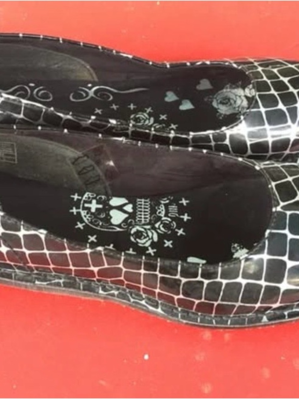 Dr. Martens VINTAGE Black Croc-Print Ballet Flats
